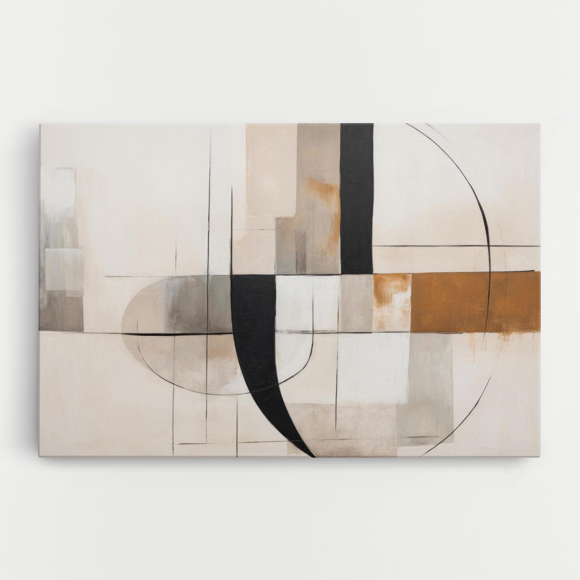 Afiș Modern: Canvas Abstract Cu Linii Modern Negru Lines (Afiș Modern) CHIAJNA montaj inclus