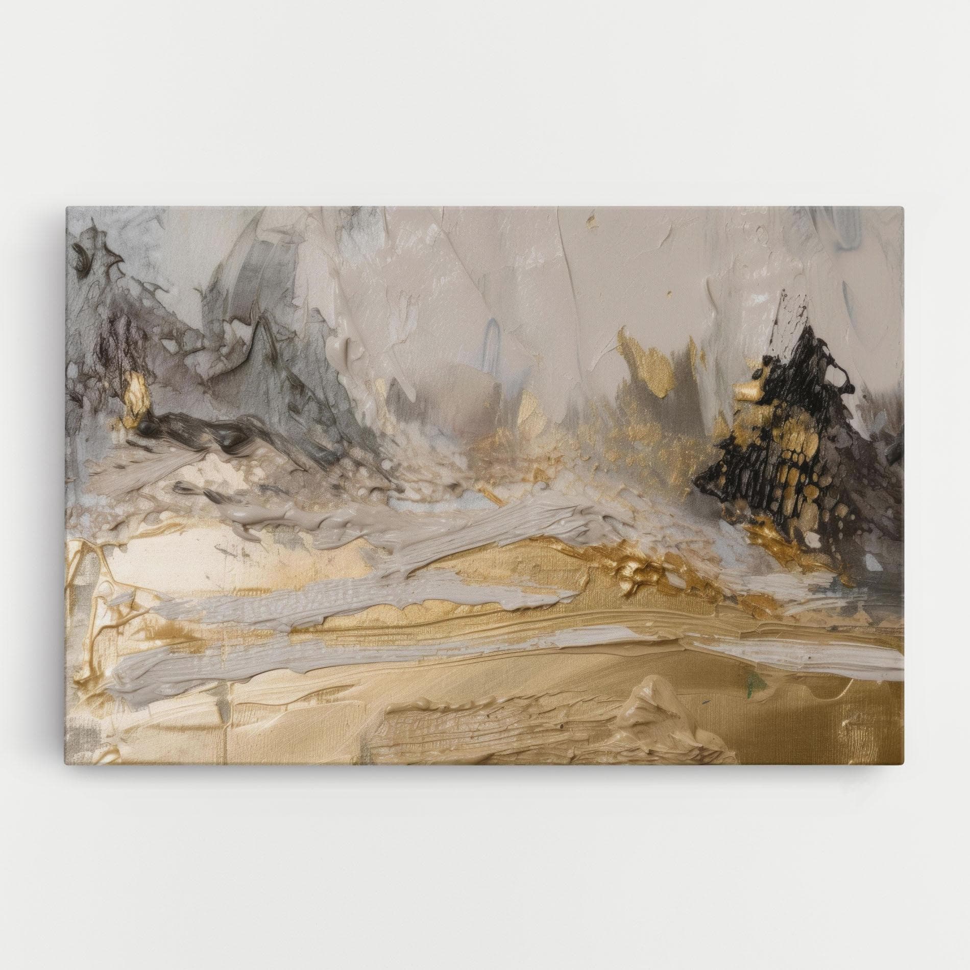 Prynt: Prynt: Canvas Arta Abstracta Modern Abstract Alb Waves - Tablou Decorativ - Afiș Modern CHIAJNA montaj inclus